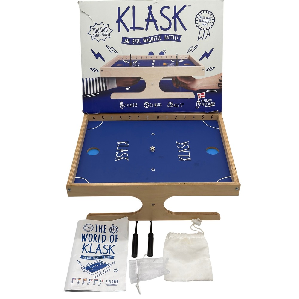 Klask The Magnetic Danish Wooden Board Game Fun Party Tabletop Activity